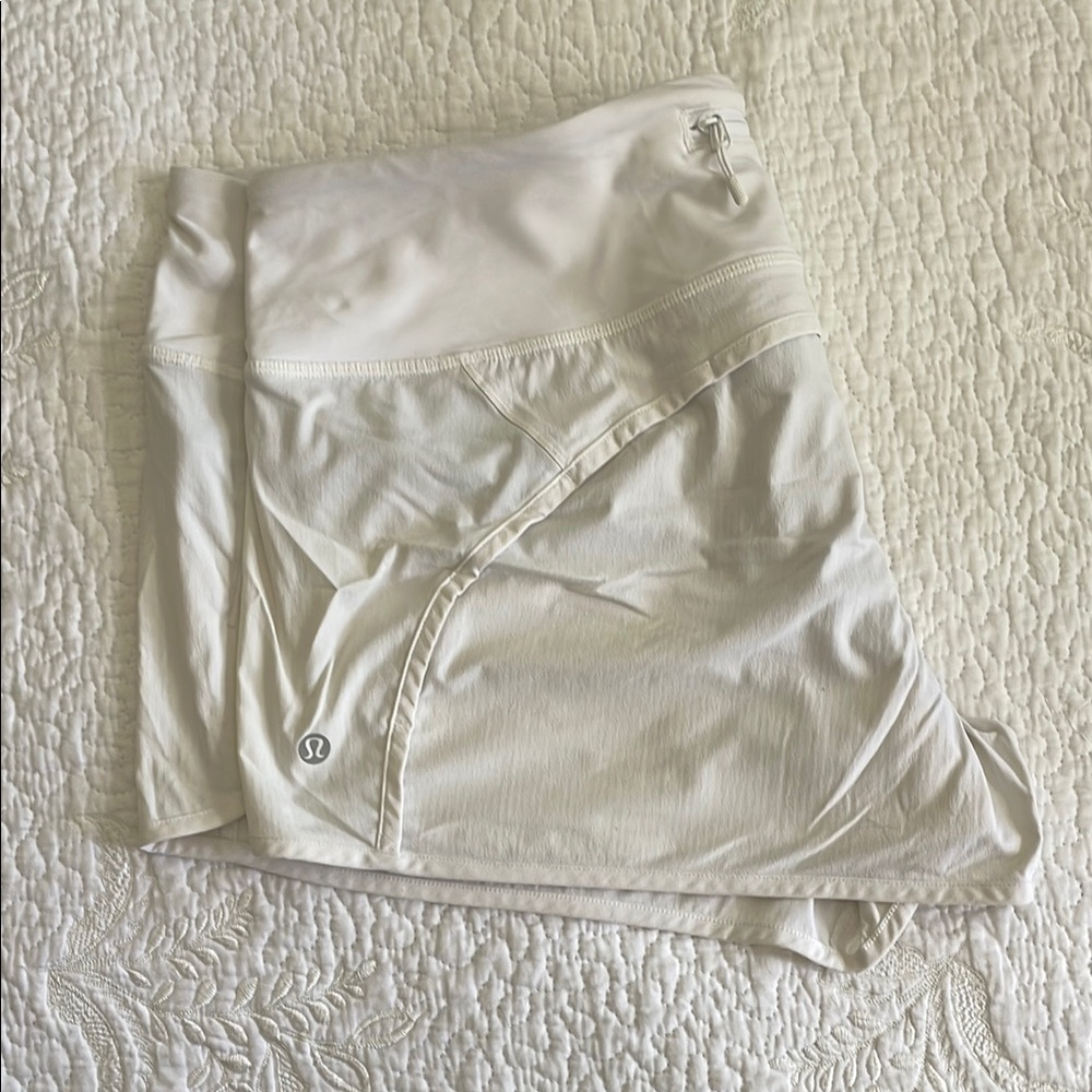 Lululemon White Athletic Shorts